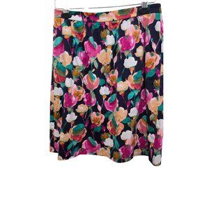 J.Crew Floral A-Line Festival Skirt Women's Size 4 Multicolor Cotton Blend Knee